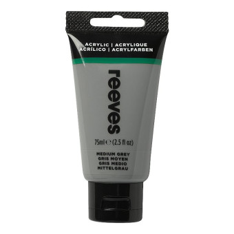 REEVES ACRYLIC PAINT 75 ML - GREY MEDIUM 8341600