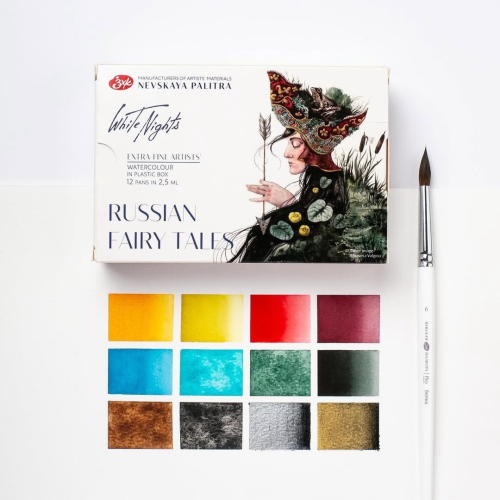 ЛЕНИНГРАД АКВАРЕЛНА БОЯ БЕЛИ НОЩИ 12 ЦВ. RUSSIAN FAIRY TALES