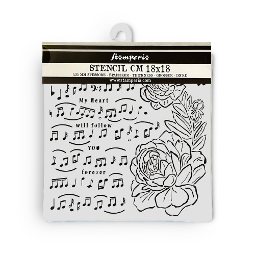 STAMPERIA PRECIOUS MEDIA STENCIL ШАБЛОН 18Х18 СМ KSTDQ-95