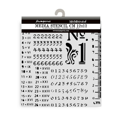 STAMPERIA NUMBERS PATTERN TEMPLATE 12 X 12 CM - KSTDS-22