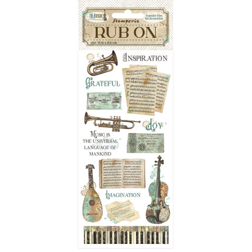 STAMPERIA MUSIC СТИКЕРИ RUB ON 10,16/21,6СМ - DFLRB124